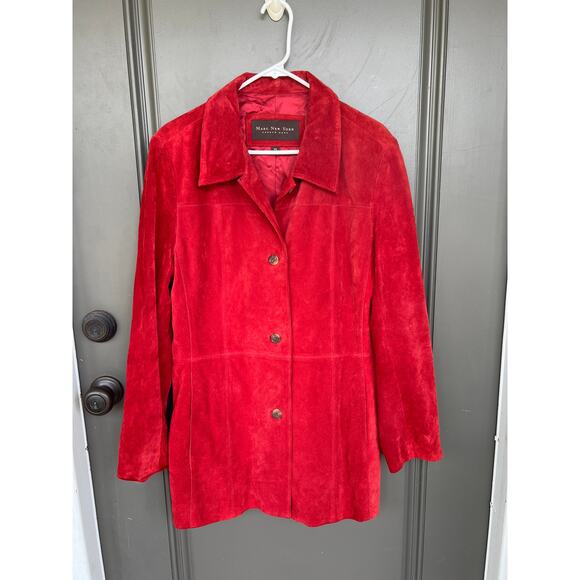 Marc New York size XL red suede jacket - Picture 1 of 4